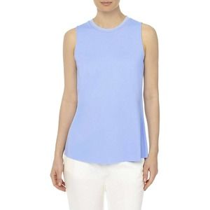 Jones New York Women's Viscose Top Sleeveless Crew Neck Size M Blue Oasis